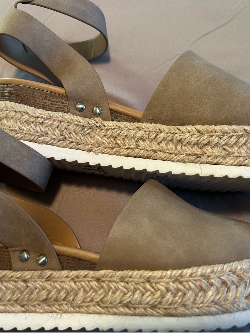Soda Taupe Braided Espadrille Platform Sandals